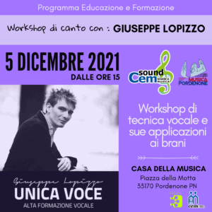 Workshop di canto moderno con Giuseppe Lopizzo